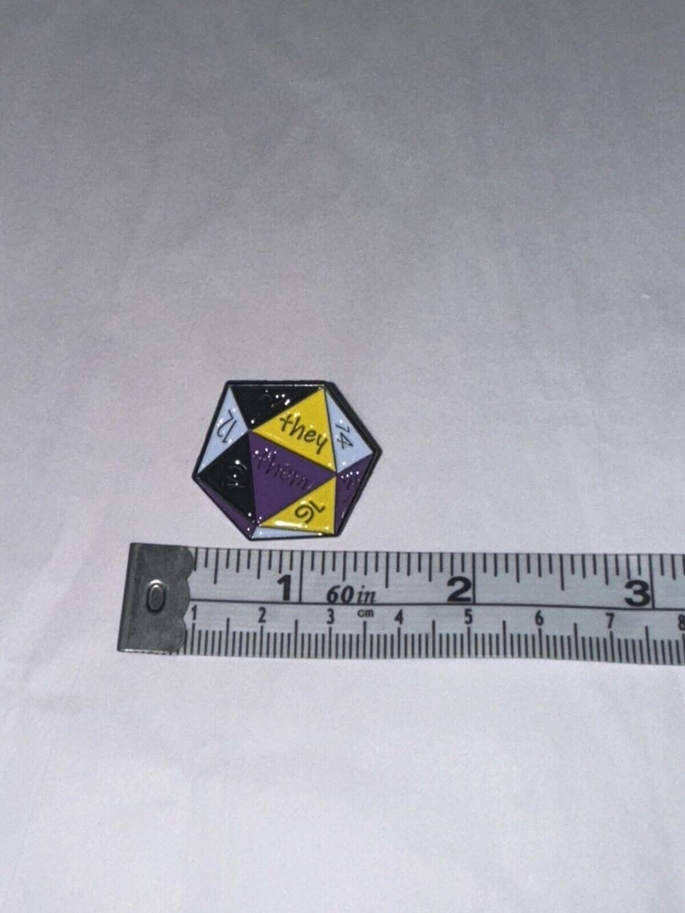20 Sided Dice They Them RPG Pin Brooch